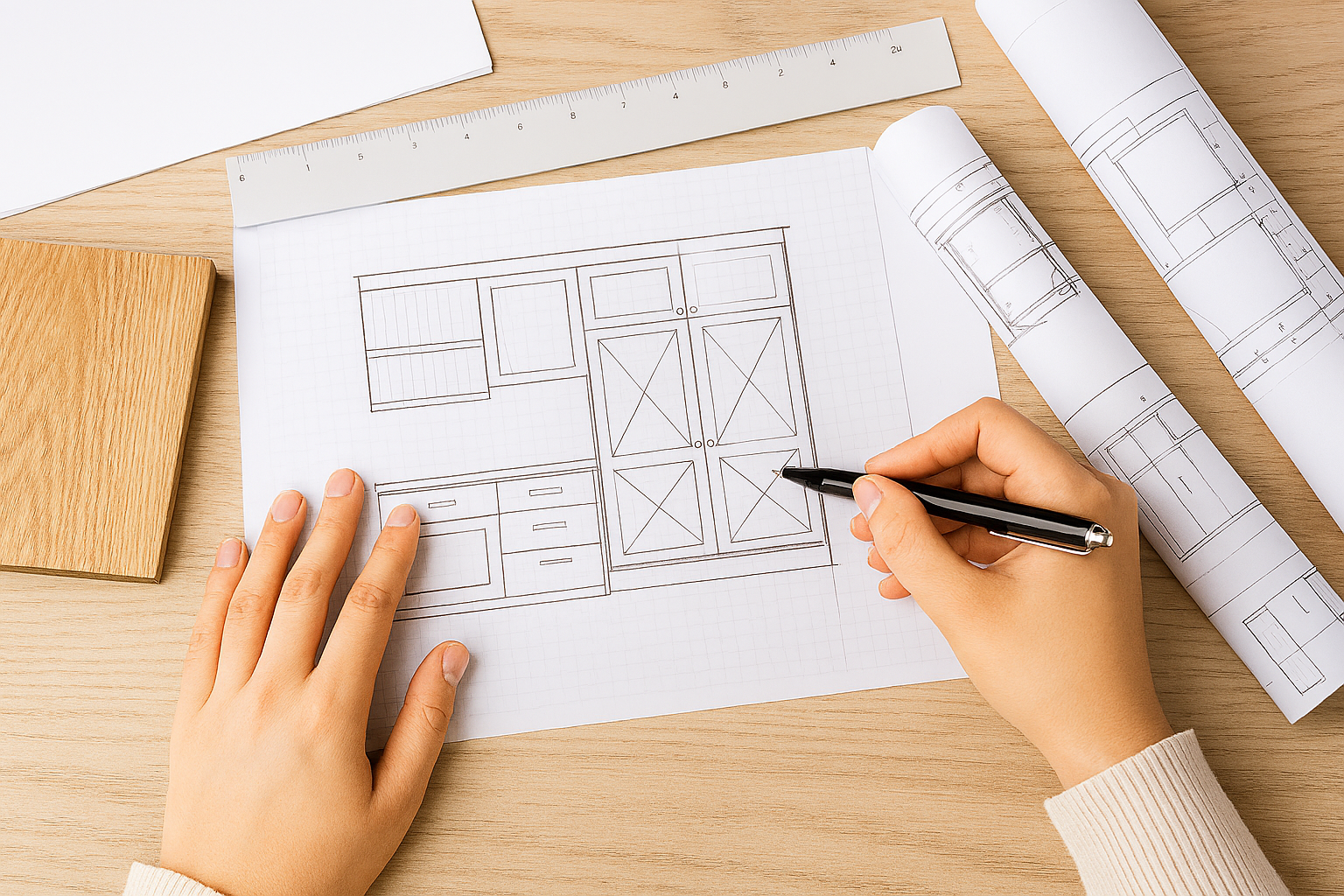 a designer sketching a designer sketching